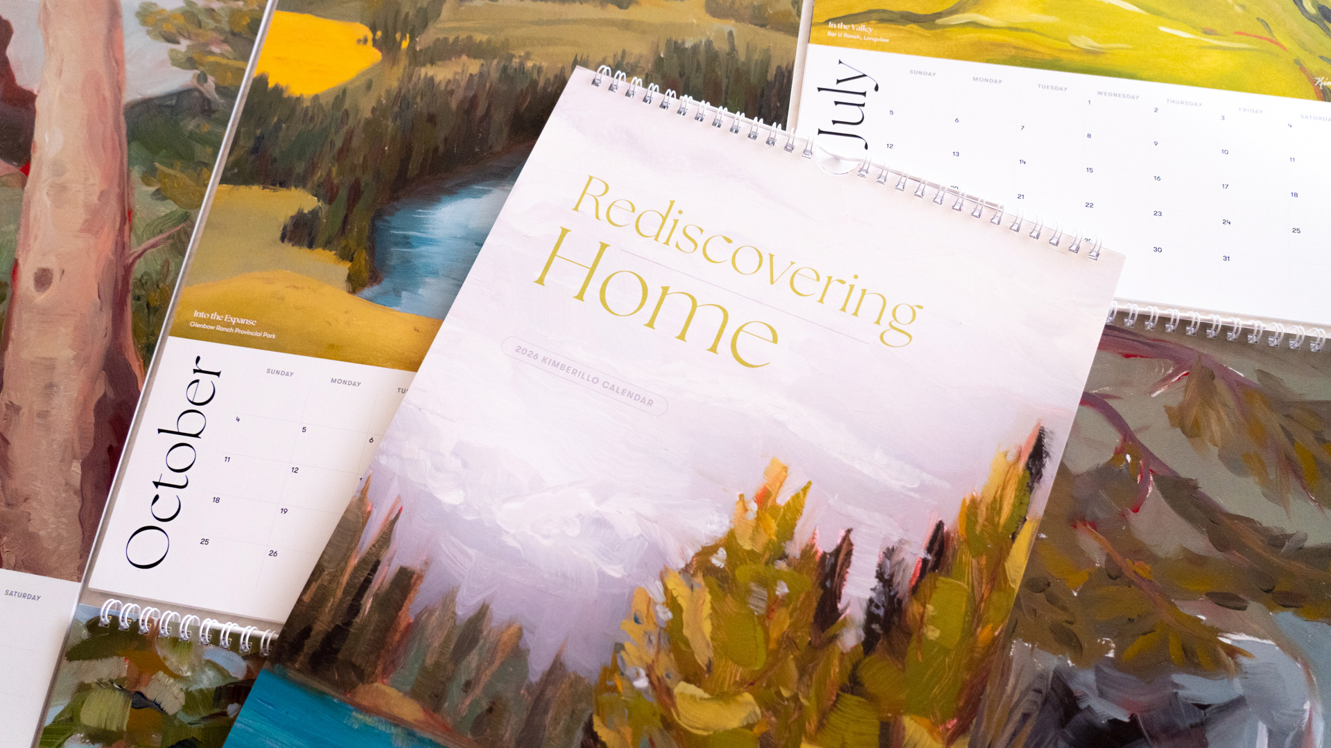 2026 art calendar cover with plein-air landscape