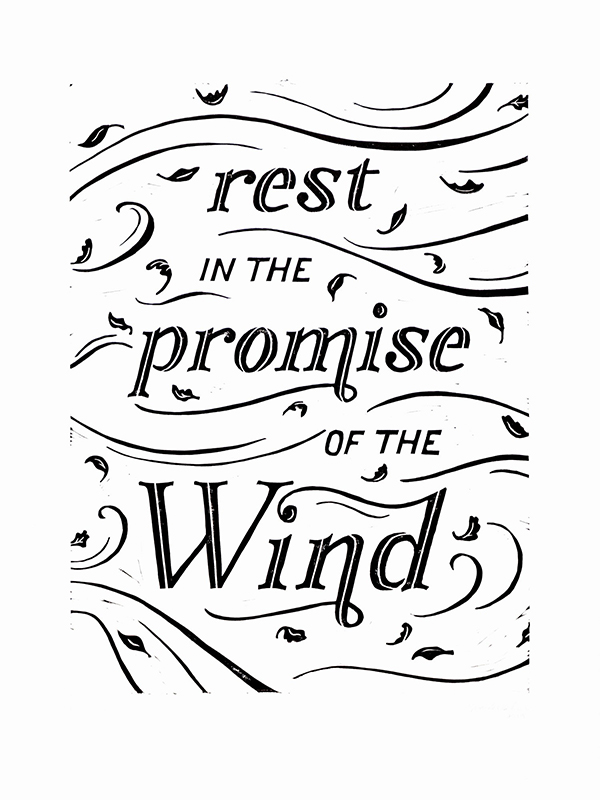 Promise of the Wind. Linocut. 2019.